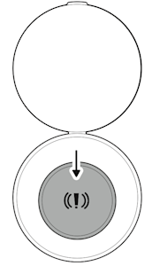 Illustration showing to trigger the panic button you must press and hold the button for a minimum of 3 seconds.