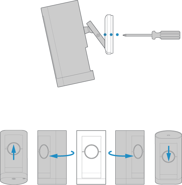 Illustration showing all of the adjustments available for desired positioning.
