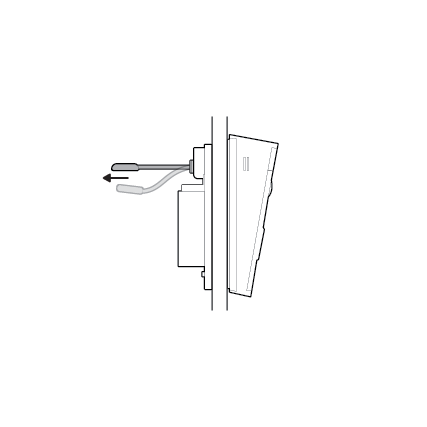 Illustration of pulling the connector cable until there is no more slack, then removing the connector cap on the Peephole Cam 2K.