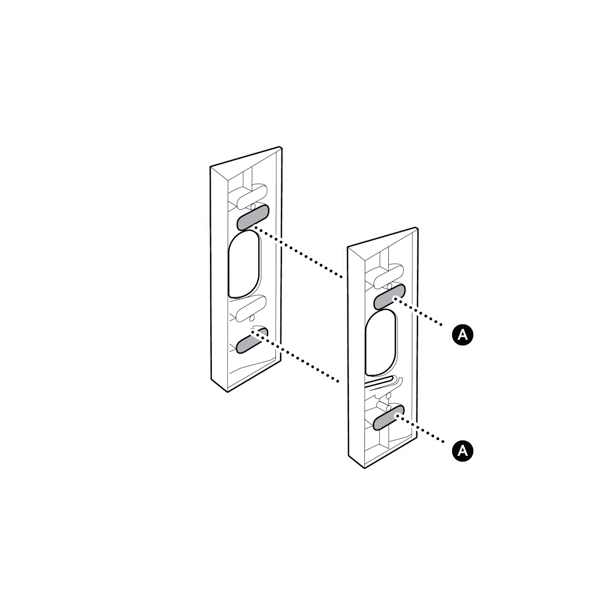 Installation of two corner kits