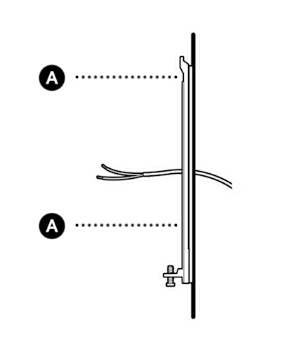 Illustration to show installation of the mounting bracket directly over your doorbell wiring with the included screws.