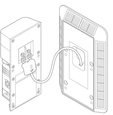 Illustration connecting Solar Charger to a doorbell with a removable battery.
