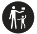 Icon illustration showing to keep hazardous items out of reach of children.