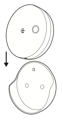 Illustration showing to insert the monitor into the mounting bracket and slide until you hear a click.