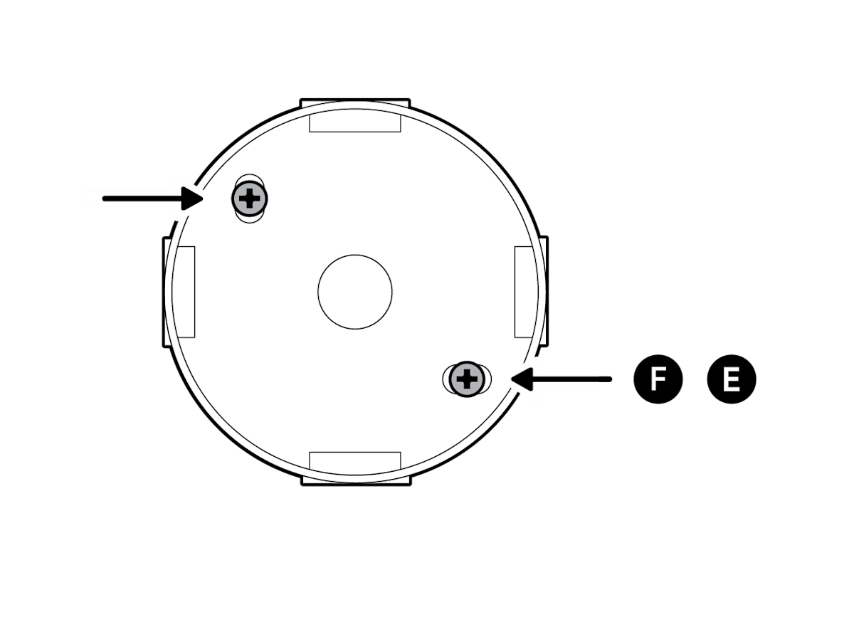 Illustration of PoE to USB-C Adapter installation to junction box with included screws.