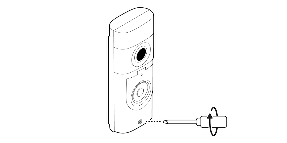 Diagram showing the connection of wires to the doorbell terminals