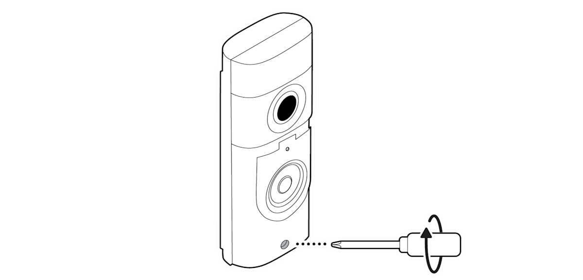 Diagram showing the connection of wires to the doorbell terminals