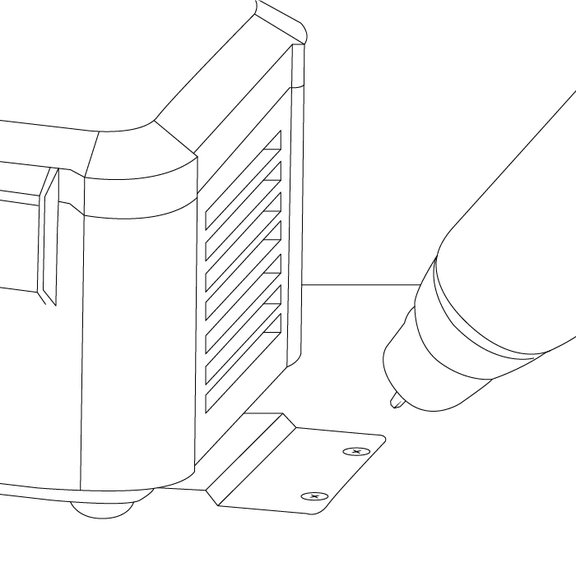 Illustration of Ring Jobsite Security Case being mounted to the floor