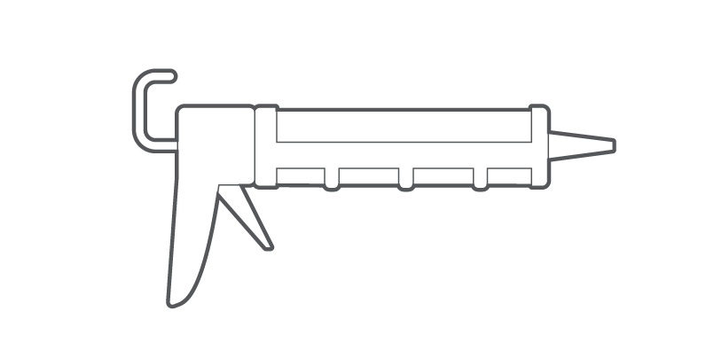 Illustration of caulk gun.