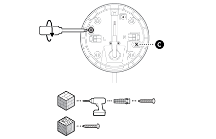 Assembly diagram showing installation steps for hardwired kit