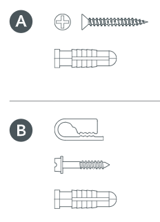 Illustration of included hardware for installation of the Spotlight Cam Plus.