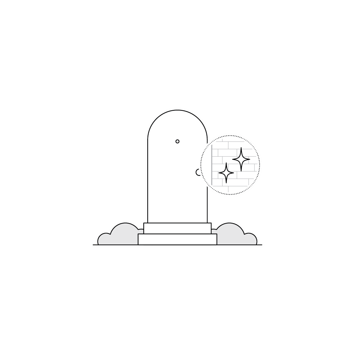 Illustration for No Drill Mount (2nd Gen) for Battery Doorbells  - Choose a smooth, even mounting surface, and wipe it clean.