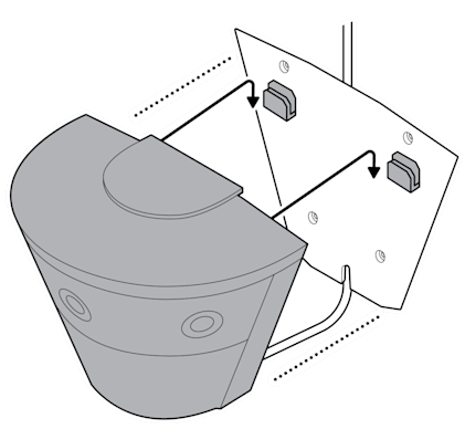An illustration of the device being mounted onto the mounting plate.