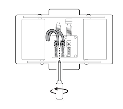 Illustration to show loosening the front and trans wires of your existing doorbell system.