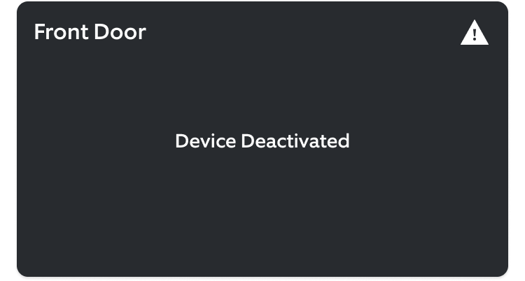 Deactivated device tile in the Ring app