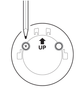 Illustration showing to use the mounting plate as a guide to mark the screw holes.