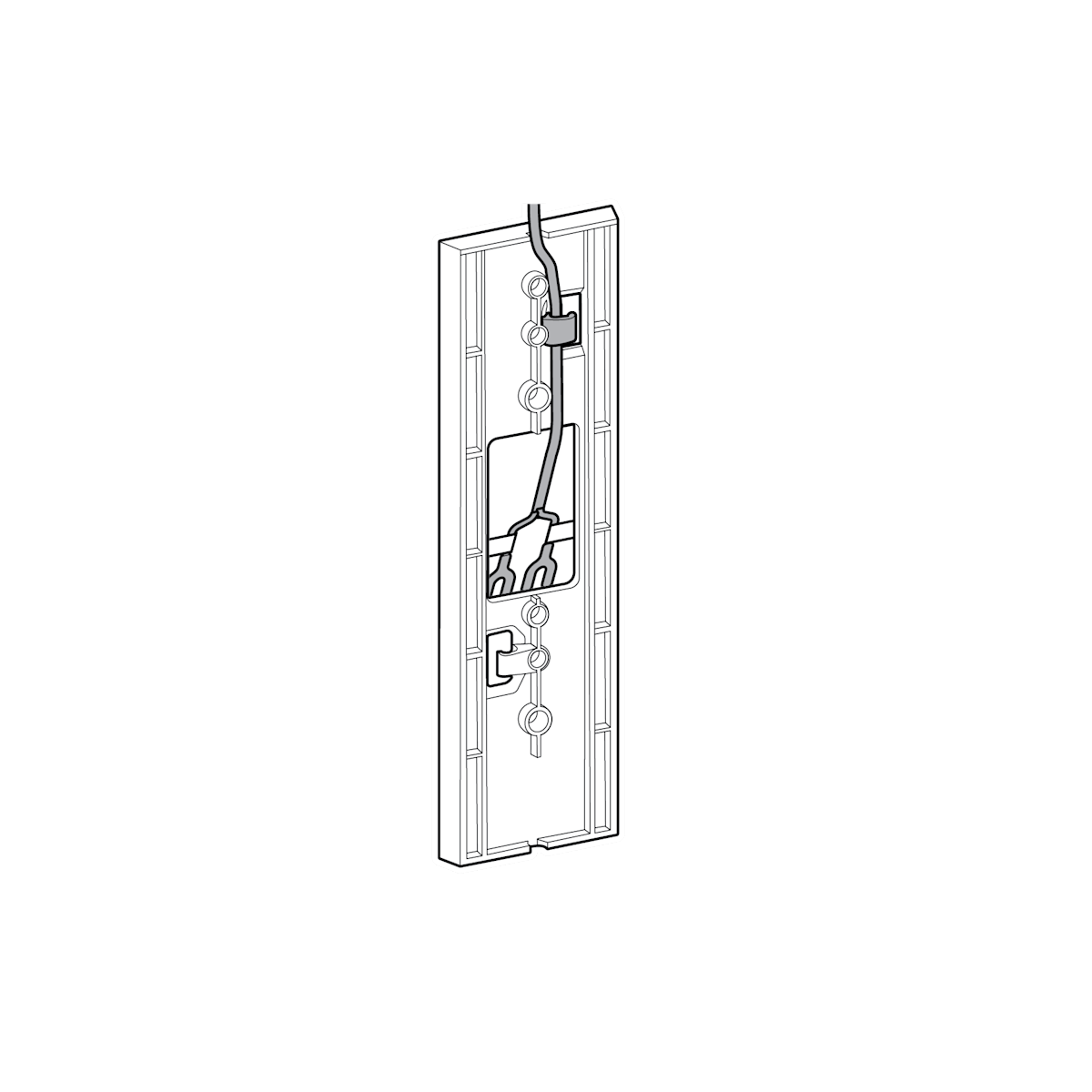 Illustration of threading the power cable 