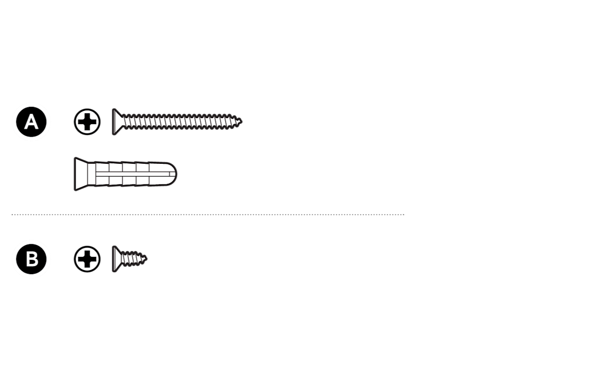 Illustration of installation screws 