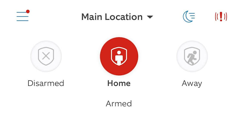 Illustration showing the Home Mode setting for Ring Alarm in the Ring app.