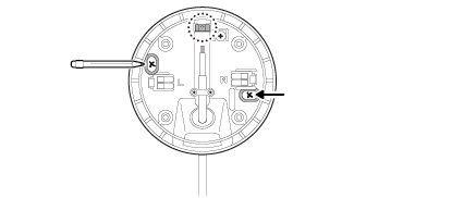 Technical diagram showing a pencil marking a template for installation 