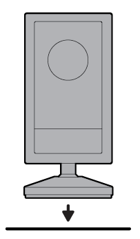 Illustration showing the camera placement on a flat surface.