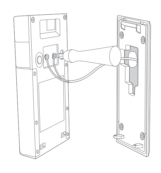 Illustration showing how to connect electrical wires to Ring Video Doorbell (2nd Generation).