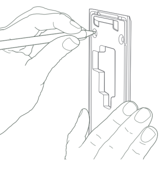 Using mounting bracket a template for Ring Video Doorbell (2nd Generation) screw placement.