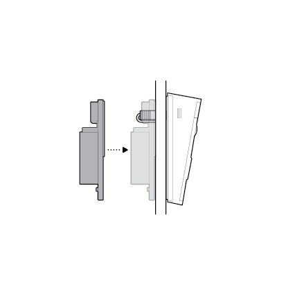  Illustration of sliding the indoor half of the Peephole Cam 2K onto the tube.