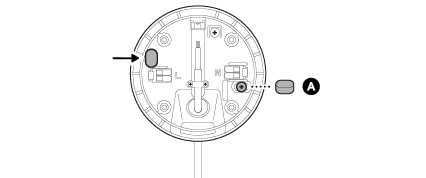 Technical diagram showing hardwired kit compartment layout and where to insert rubber caps.