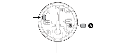 Technical diagram showing hardwired kit compartment layout and where to insert rubber caps.