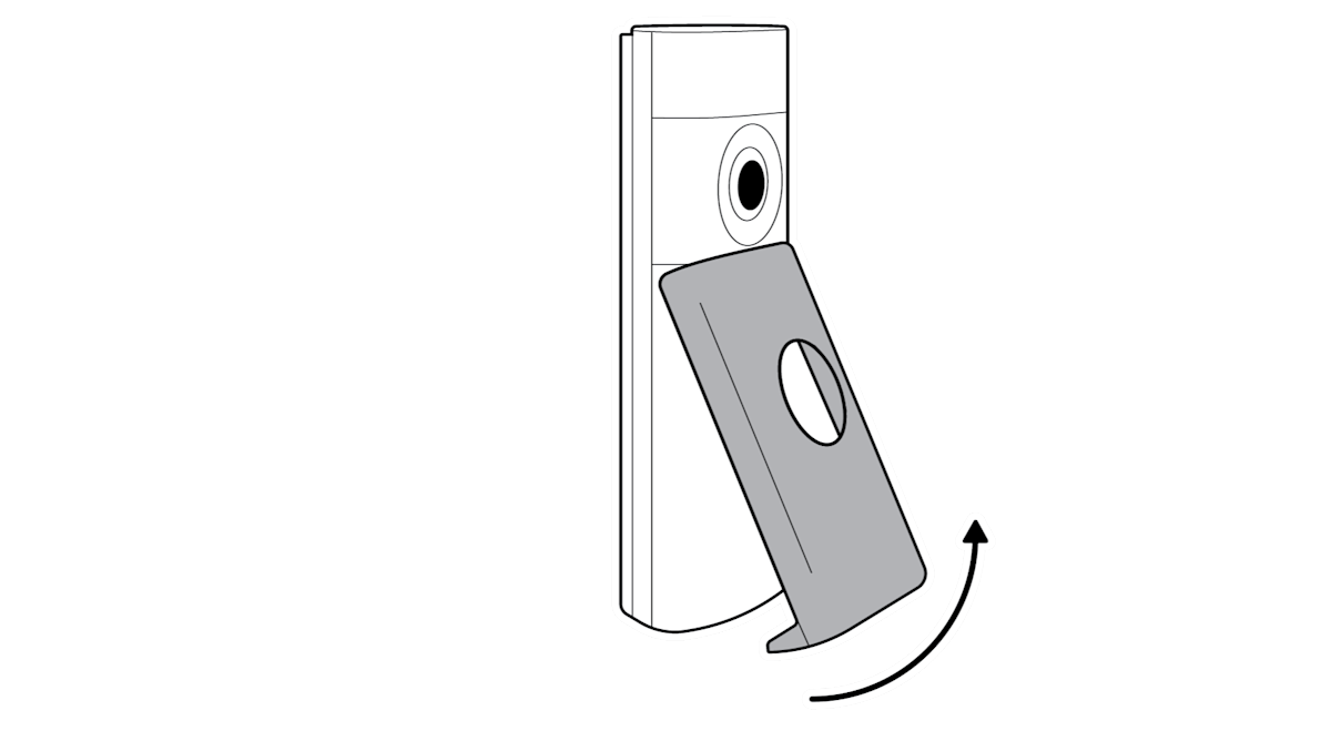 Diagram with arrow pointing up to remove faceplate