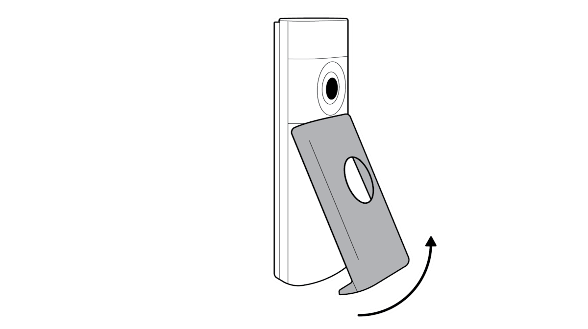 Diagram with arrow pointing up to remove faceplate
