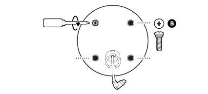 Technical diagram showing screw and bolt assembly steps