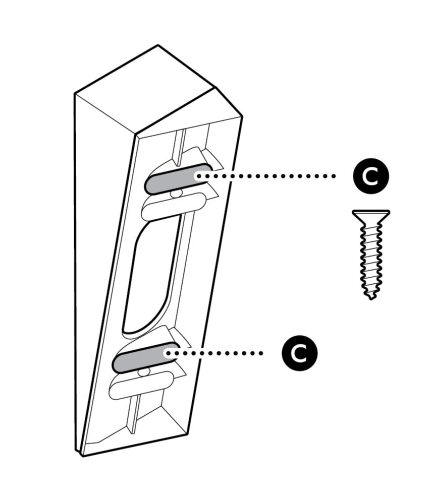 Use included screws to attach other wedge and corner kits to Wedge Kit for Wired Video Doorbell Pro (3rd Gen)