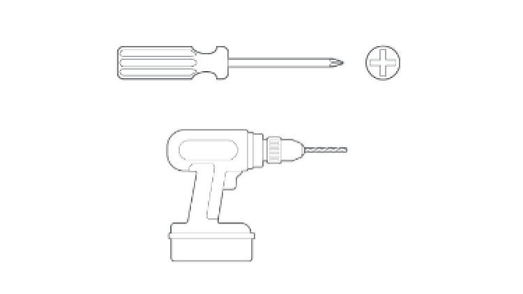 Phillips head screwdriver and drill