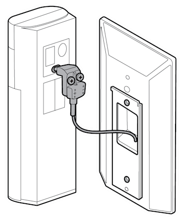 An example of the doorbell being connected to the solar charger using the included USB-C cable.