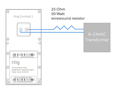 Ring Video Doorbell 2 directly connecting to transformer.