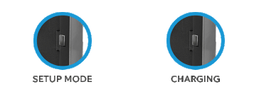 Stick Up Cam in Setup Mode flashing slowly and Stick Up Cam flashing fast to indicate it's charging.