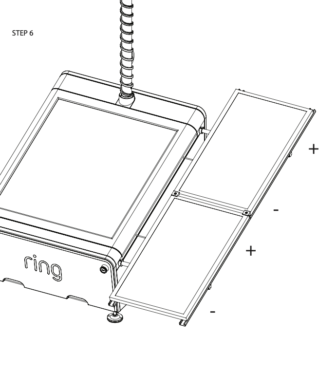 An illustration of the Solar Panels being installed onto the rails of the Mobile Security Tower.