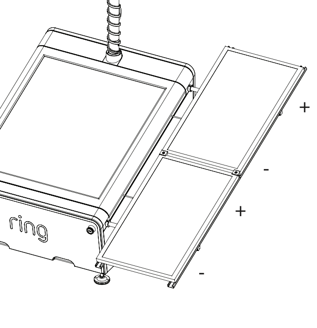 An illustration of the Solar Panels being installed onto the rails of the Mobile Security Tower.