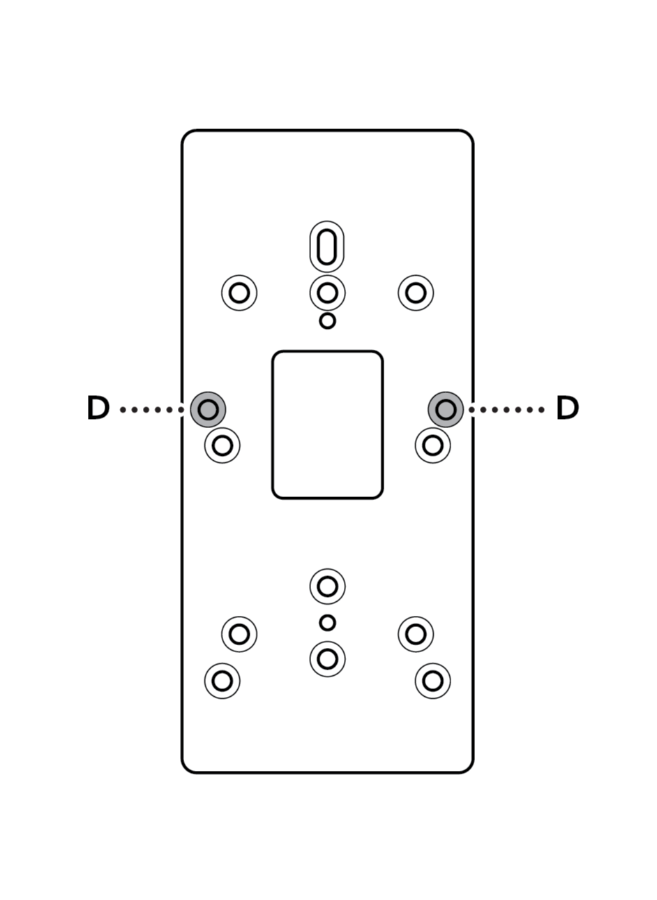 Illustration to show the correct plugs to remove for EU junction box installation.