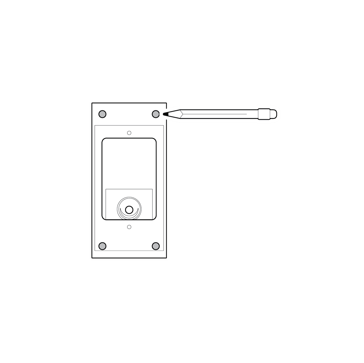 Illustration of Wired Doorbell Elite (2nd Gen) installation -  Use the surface mount as a guide to mark screw holes on the wall.