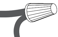 Illustration of a wire nut connecting two wires.