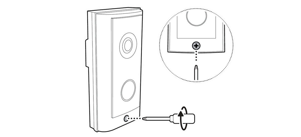 Line drawing of a wall-mounted device with connecting elements