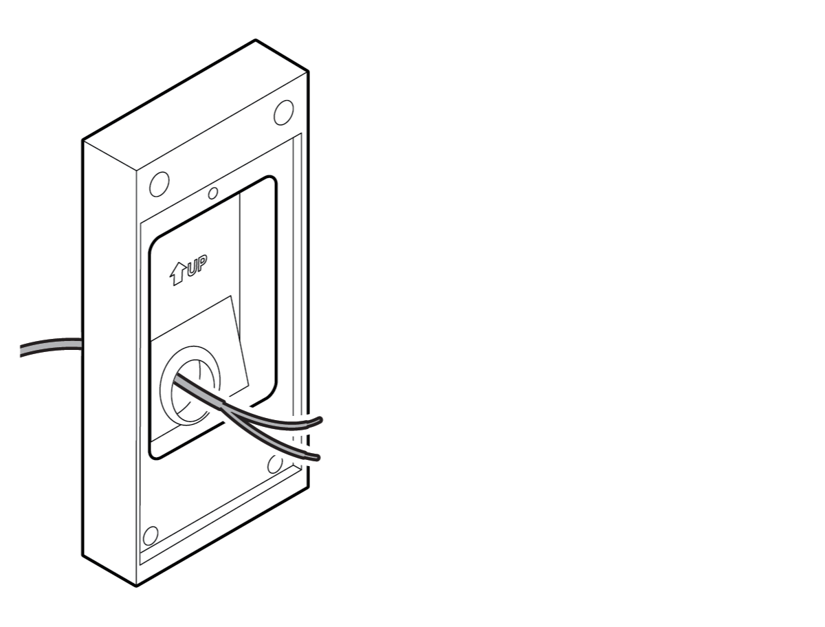 Ethernet cable threaded through junction box