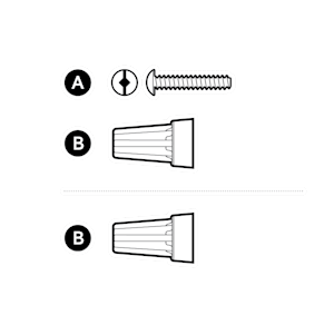 Illustration to show flathead screws and wall anchors included with Smart Light Switch.