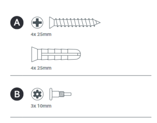 Illustration of installation hardware.