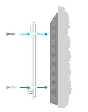Illustration connecting mounting bracket to Solar Charger doorbell with a built-in battery.