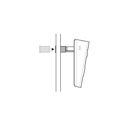 Illustration of inserting the included adapter tube if the Peephole Cam 2K does not fit.
