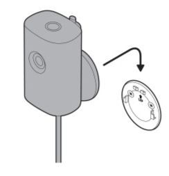 Illustration showing to connect the camera with mounting bracket onto the mounting plate.